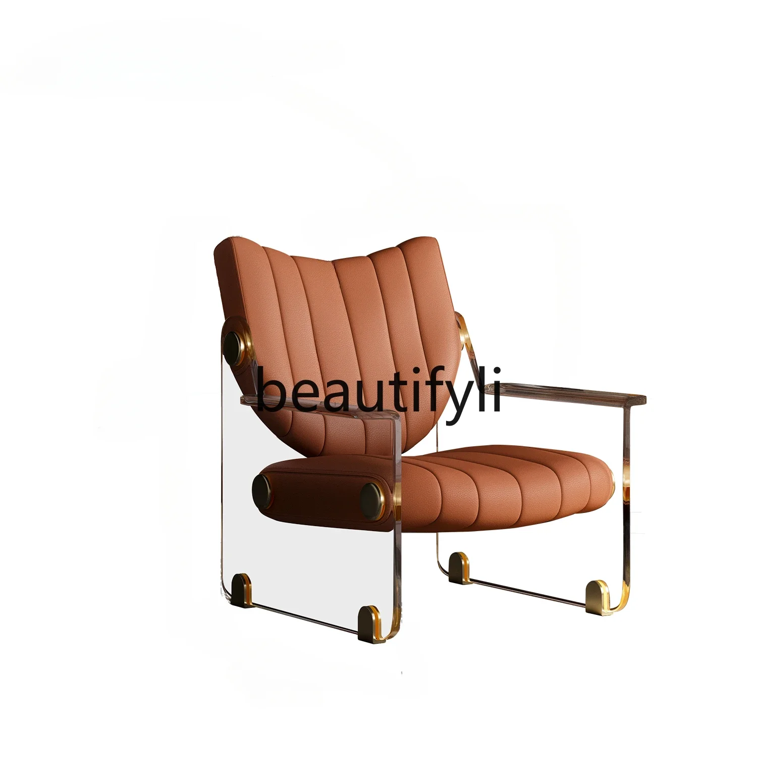 Light Luxury Suspension Leisure Chair Modern Simple Full Leather Lazy Sofa Chair