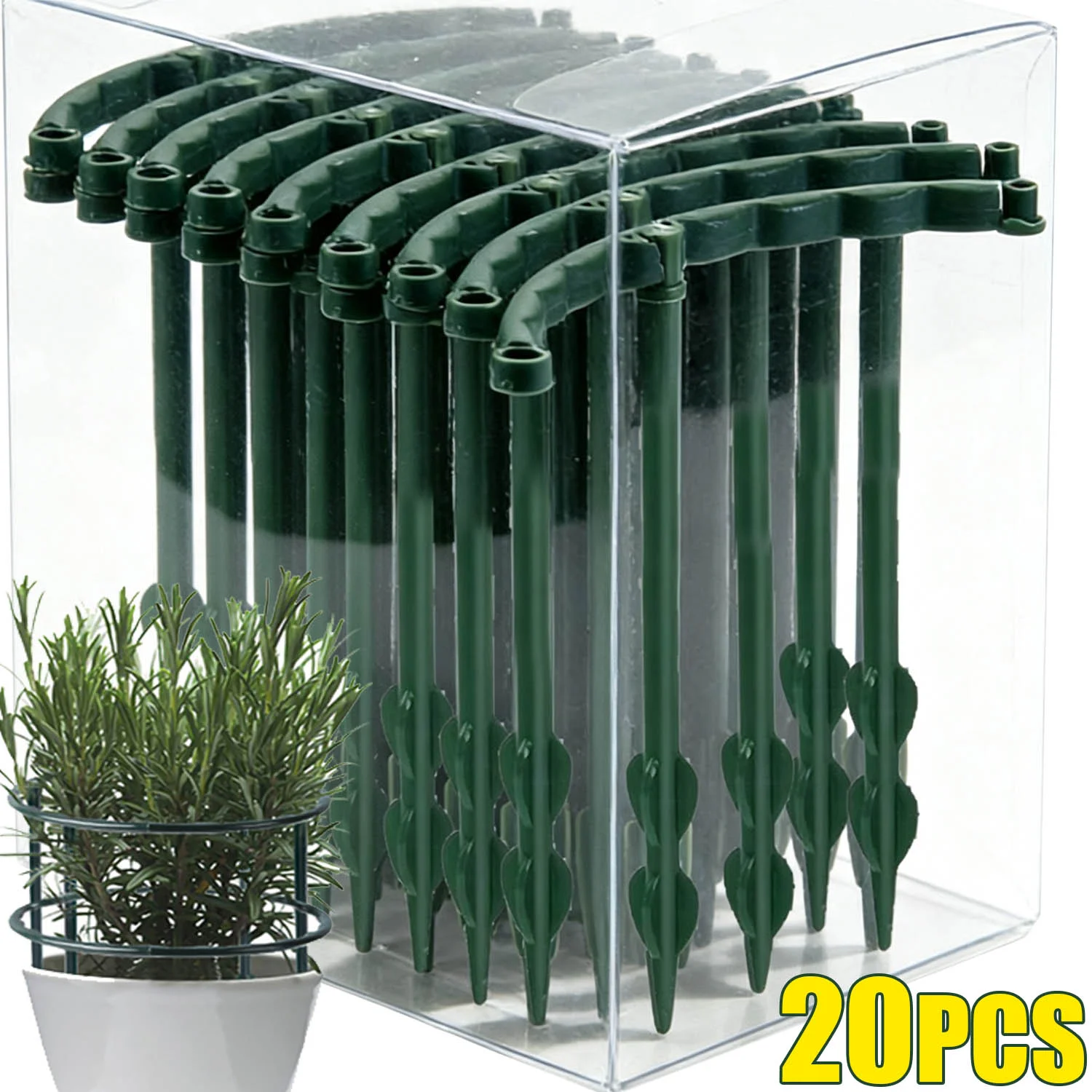 1-20PCS Plastic Plant Support Pile Stand Plant Support Pile for Flowers Greenhouses Arrangement Fixing Rod Holder Garden Tools
