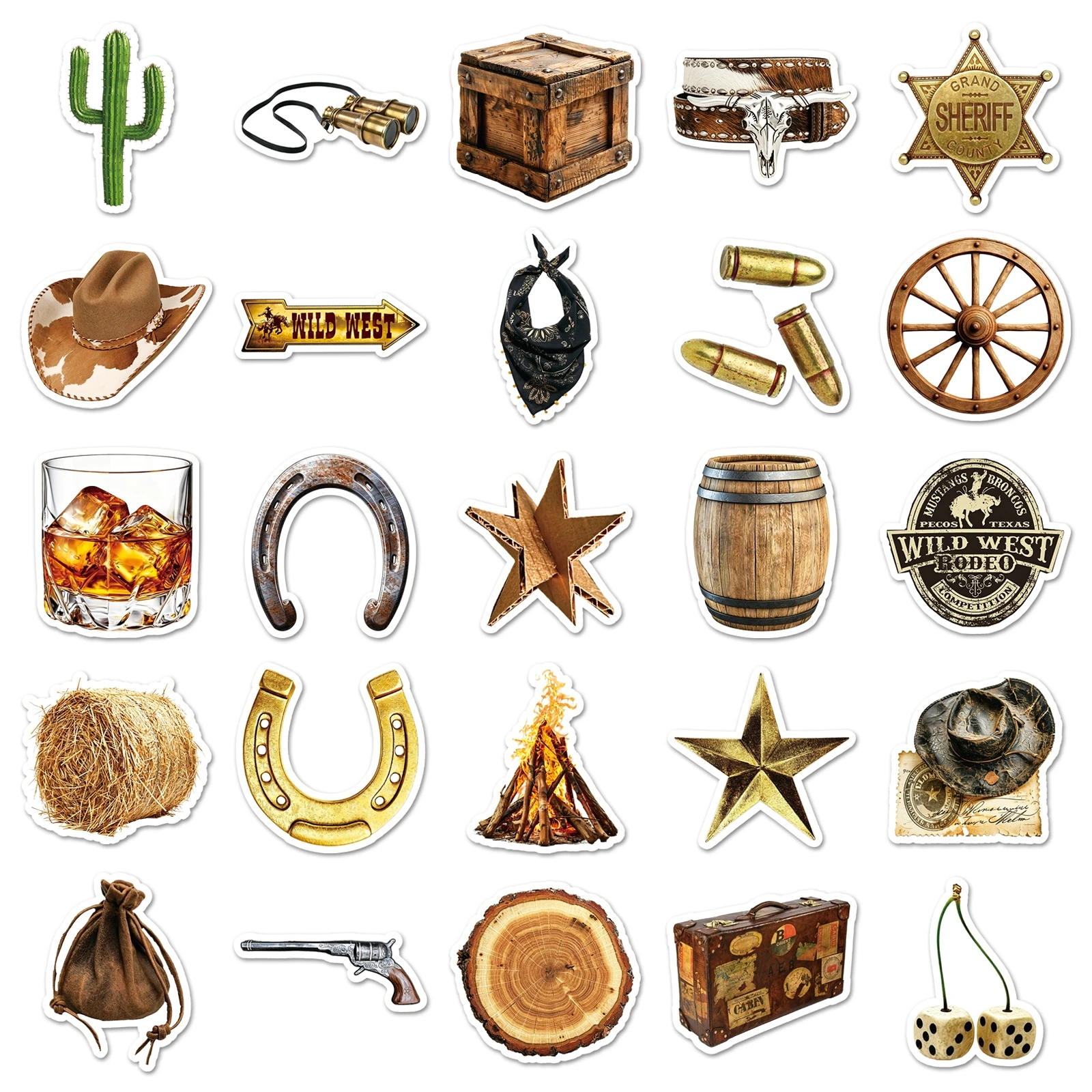 50Pcs Cute Cartoon Cowboy Series Cartoon Cute Waterproof Sticker Skateboarding Retro Home Decal Sticker