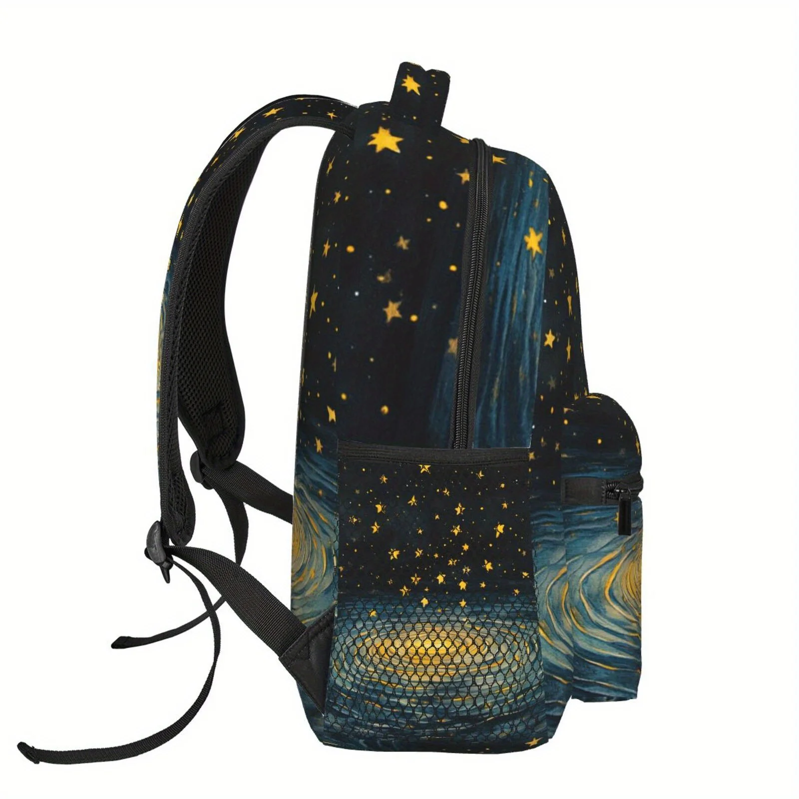 Starry Night Backpack Lightweight Durable Adjustable Straps Multiple Compartments with Zipper Closure Ideal for School Travel