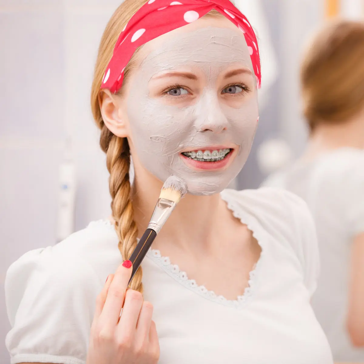 

Женские широкие повязки для волос с точечным узором, мягкие эластичные повязки для умывания, макияжа и укладки волос