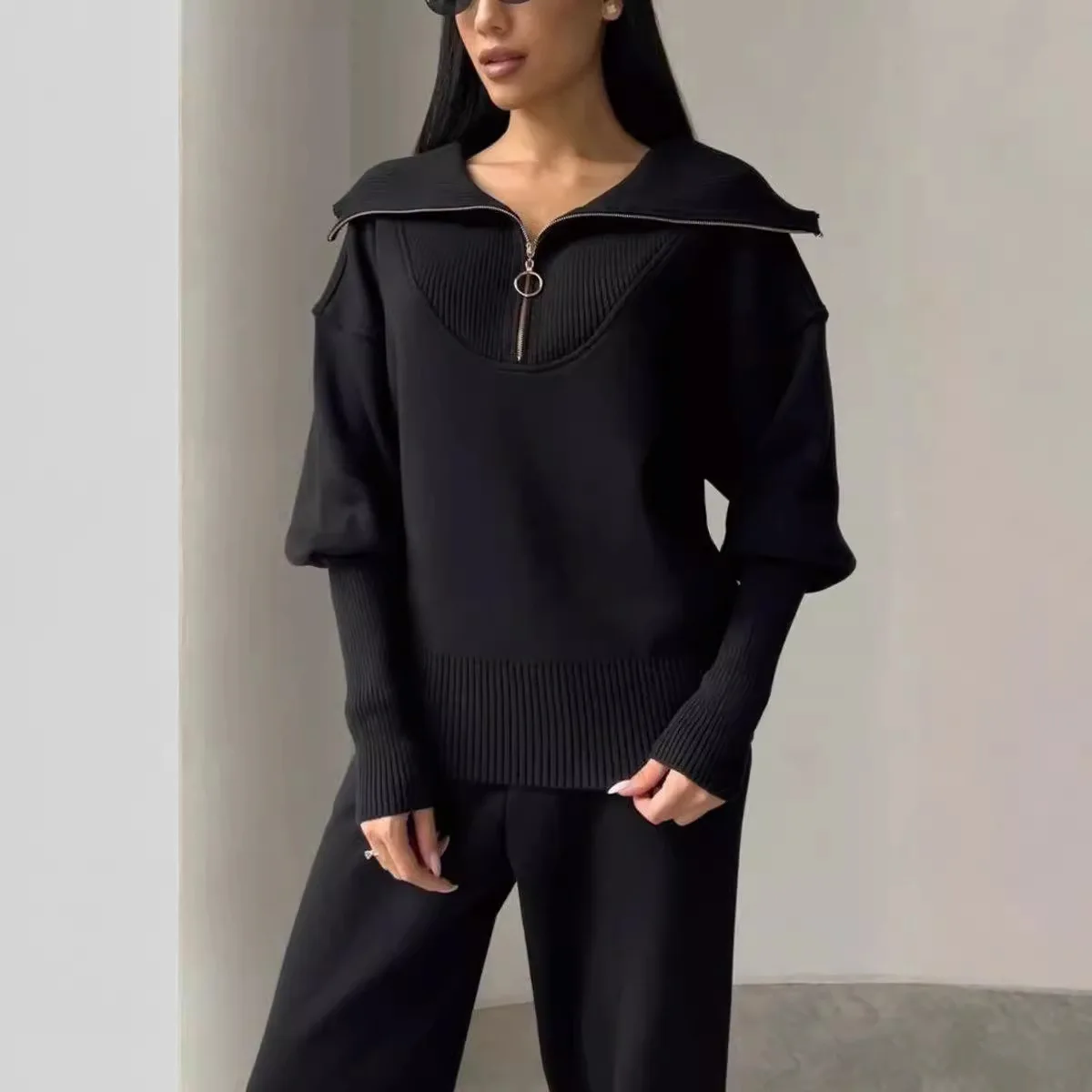 2026 Cross-Border Independent Station European And American Foreign Trade New Style Autumn Winter Elegant Casual Solid Color