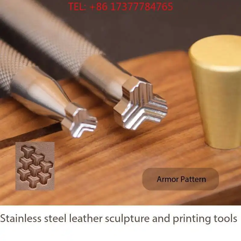 Armor Pattern Leather Printing Tool Embossing Tool, 304 Stainless Steel, Diy Leather Craft For Vegetable Tanning Leather