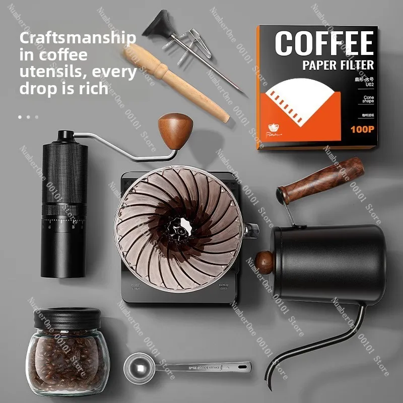 Coffee pot, filter cup, sharing pot, bean grinder|Hand brewed coffee set