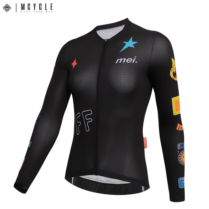 Mcycle High Quality Sportswear Breathable Bike Top Comfortable Bicycle Jerseys Breathable Long Sleeve Black Cycling Jersey Women