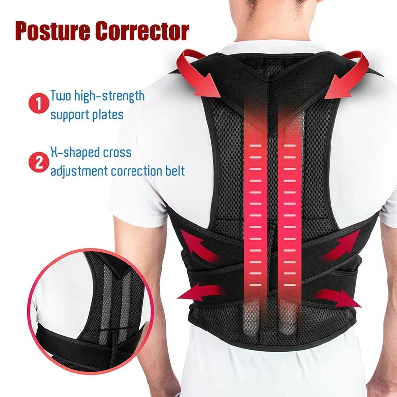 Posture Corrector Back Support Belt, Posture Corset Back Brace Support, Back Straightener Adjustable Shoulder Wrap for Daily Use