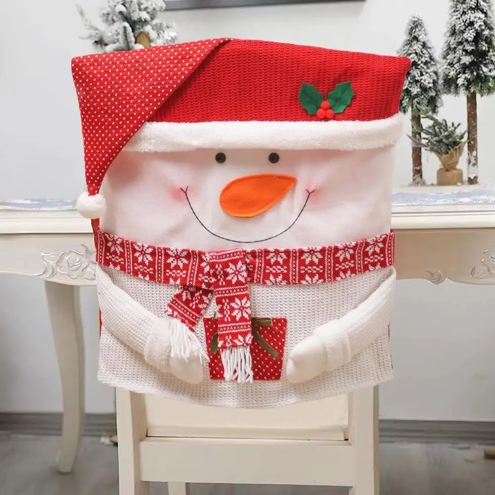 Quick Hassle-free Chair Cover Easy-to-use Chair Cover Festive 3d Santa Claus Chair Table Covers Cartoon Dust-proof for Christmas