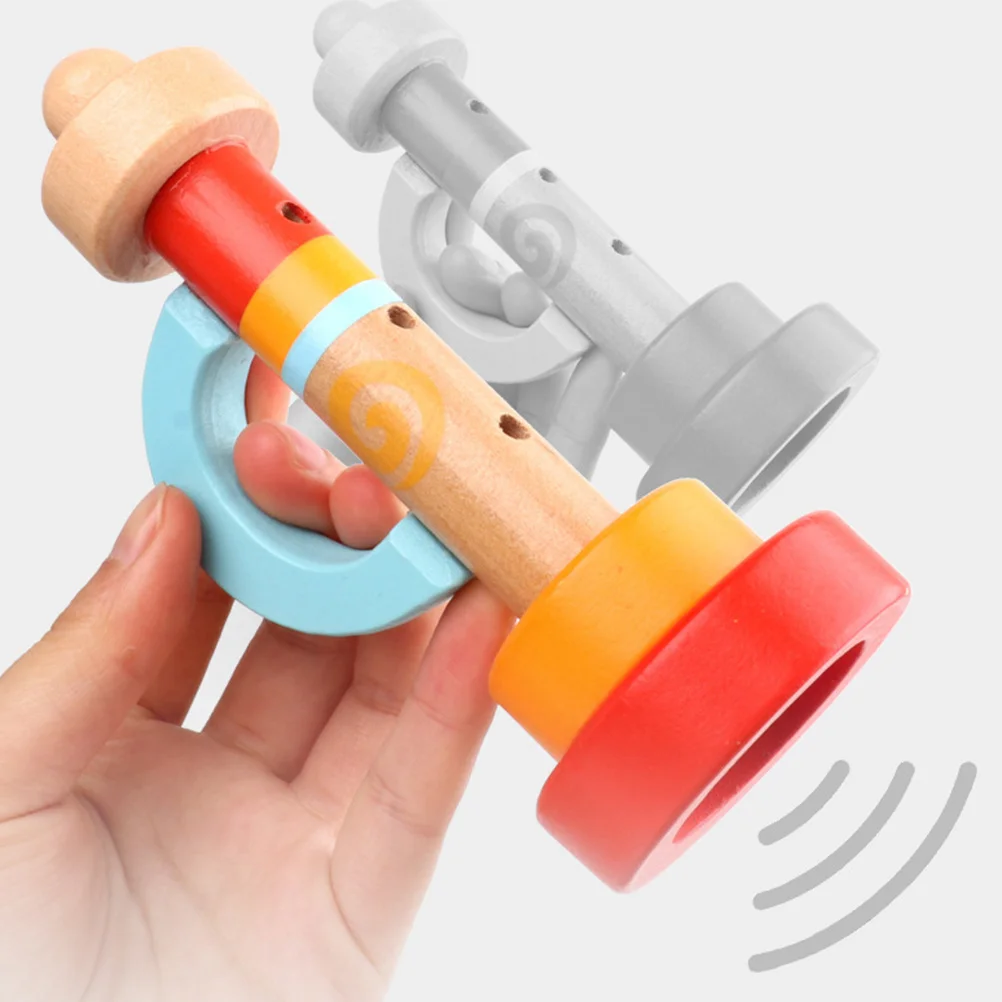 

3Pcs Wooden Kids Trumpets Compact Loud Sound Music Learning Horn for Children Brain Development Portable Birthday Gift