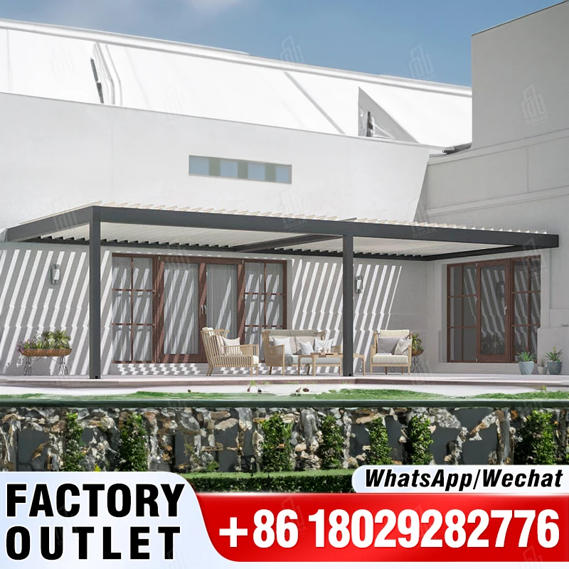 

Garden Outdoor Courtyard Retractable Roof Aluminium Grape Pavilion pergola