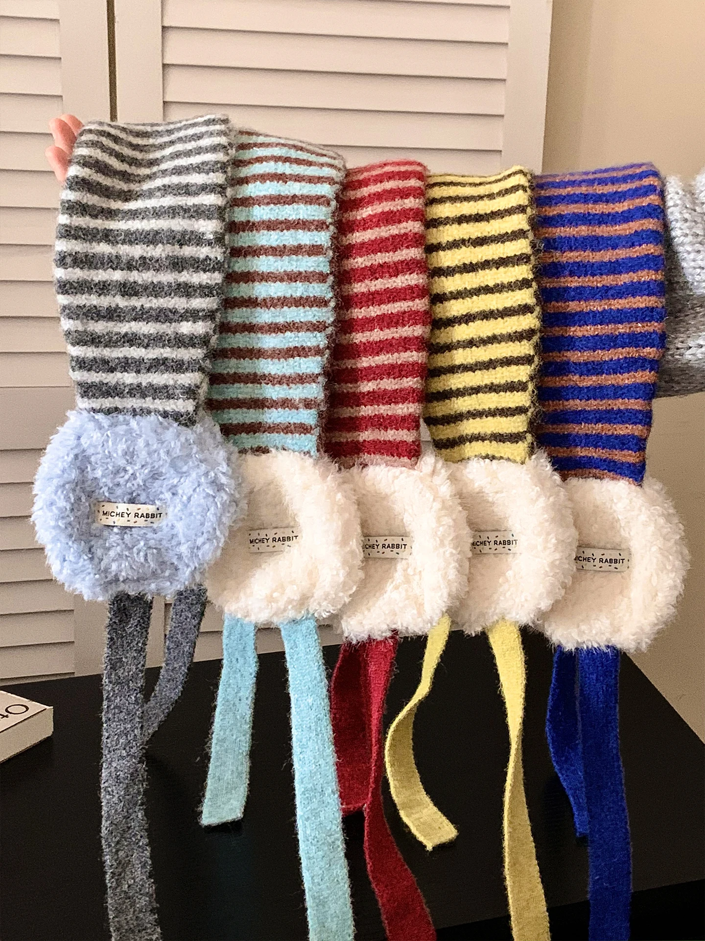 retro-striped-plush-knitted-ear-muffs-women's-autumn-winter-warm-ear-warmers-protective-ear-pads-cycling-cold-proof-ear-covers