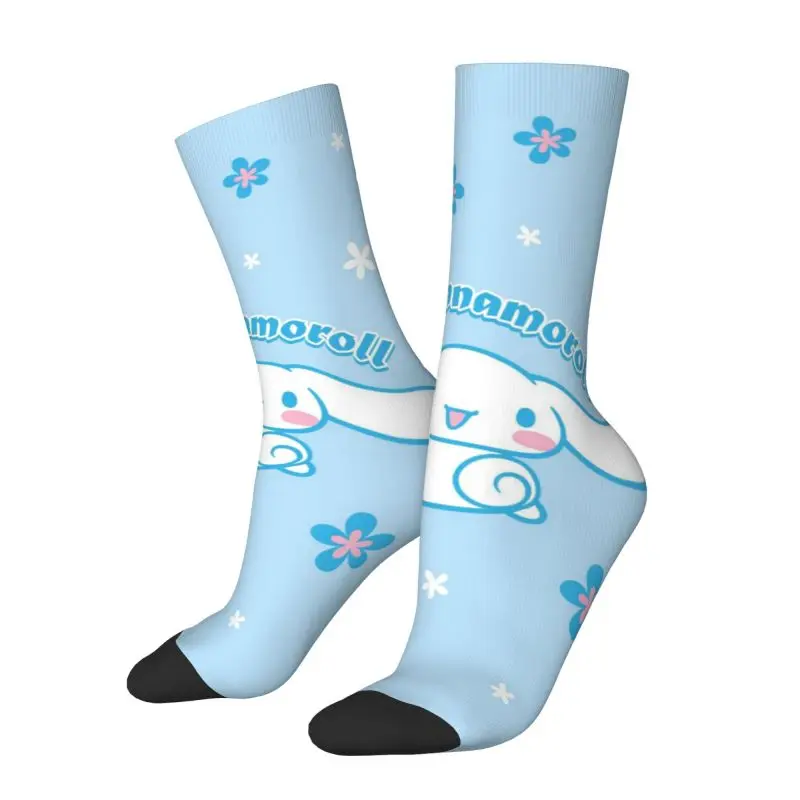 Custom Cinnamoroll Men's Crew Socks Unisex Cute Spring Summer Autumn Winter Dress Socks