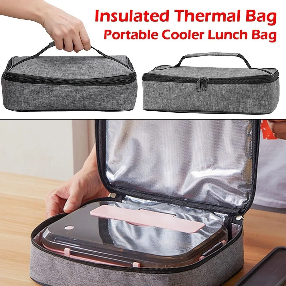 Square Thermal Lunch Bag Large Ice Pack Insulated Cooler Storage Bags Thicken Snack Bag Food Carrier Breakfast Organizer