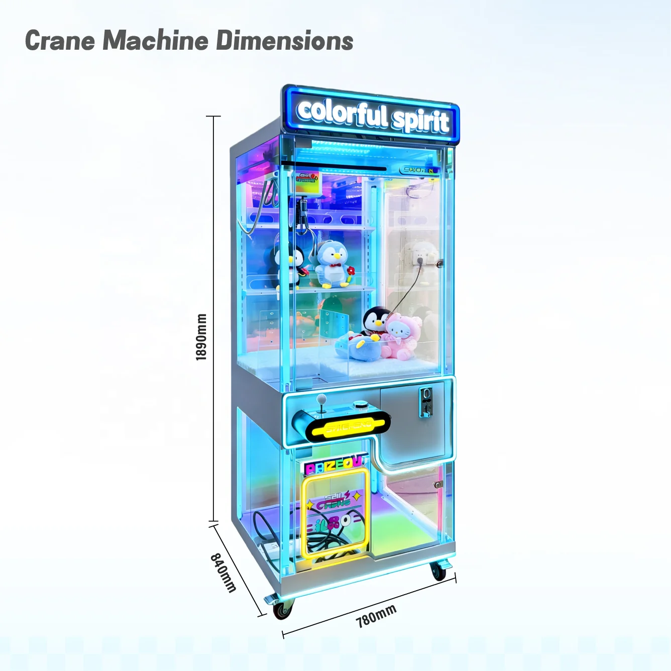 Coin Operated Claw Crane Machine Arcade Game Stuffed Animal Catcher Prize Vending Amusement Equipment Doll Machine 110V/220V