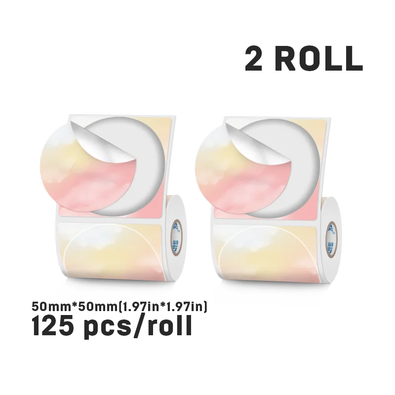 SINMARK 2 Rollen bunter Etikettenaufkleber für tragbare Thermodrucker SK58, selbstklebendes Papier, unterstützt Phomemo M110/M200-Drucker – Detail 10