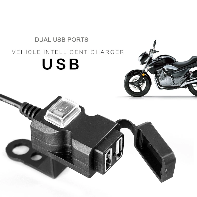 

Зарядное устройство для мотоцикла с двумя USB-портами, 12 В