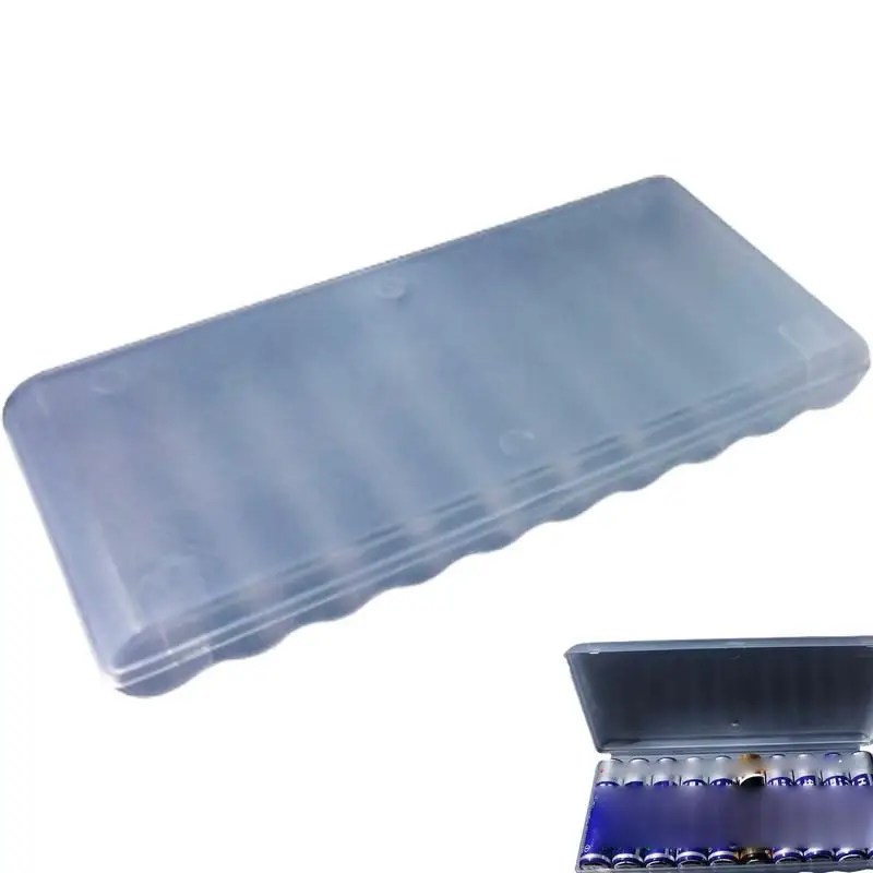 Battery Storage Organizer AAA Battery Holder Container Translucent Portable Organizer Storage Case Holder With Lid For Easy