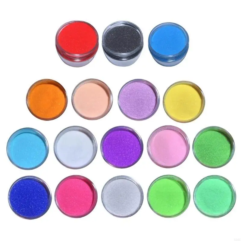 Y08C 17 Colors Bottled Powder Layered Gradient Glitter Filling Powder DIY Powder for DIY Making