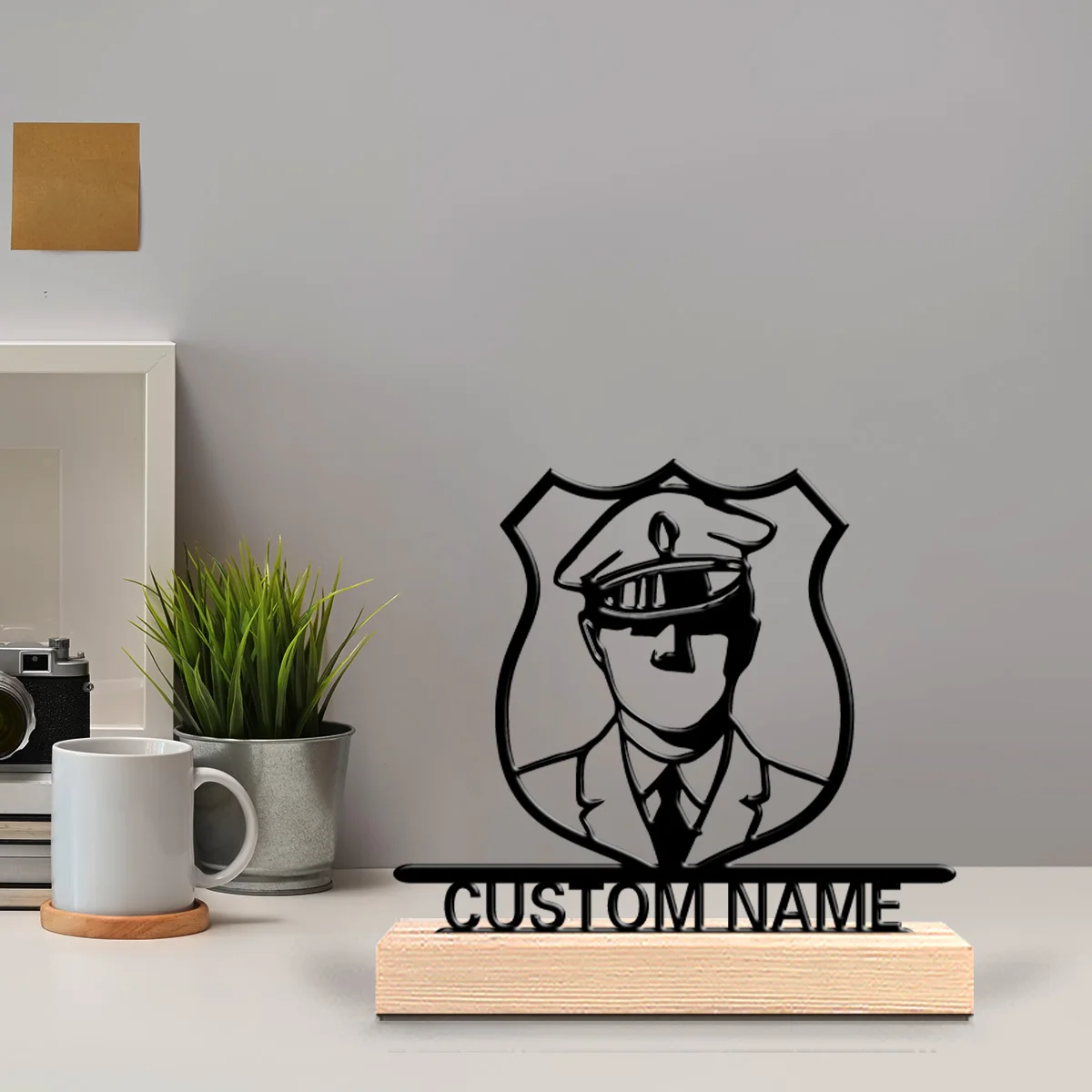 1 قطعة تصميم جديد شخصية مخصصة تماثيل معدنية للشرطة مع موضوع الذكور سطح المكتب الديكور ومساحة المكتب