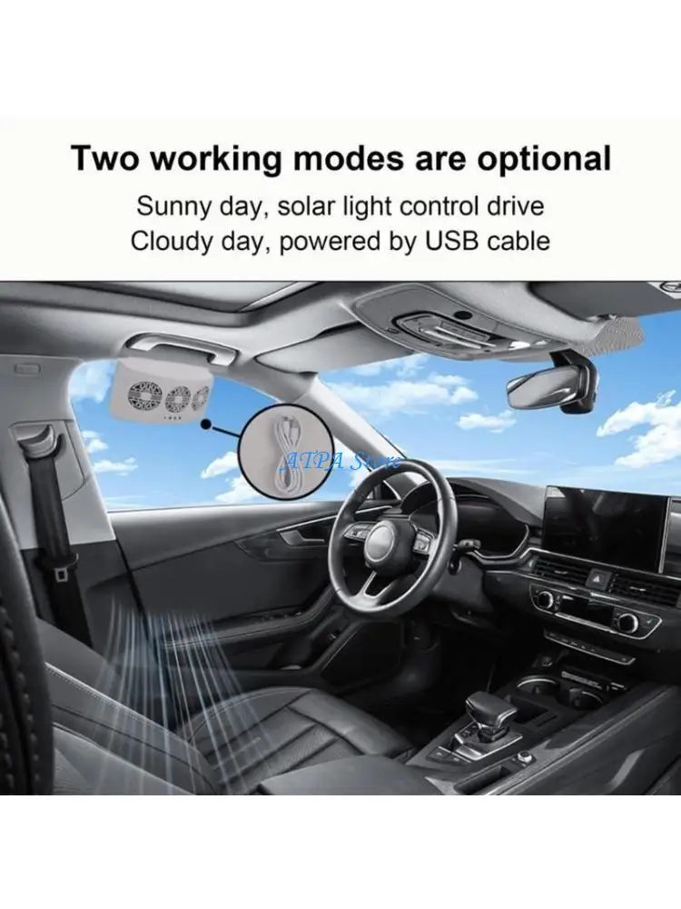 U13C Auto Air Vent Fan Ventilation Radiator Universal Car Cooler Window Radiator Exhaust Fan Cooling System Solar Ventilator