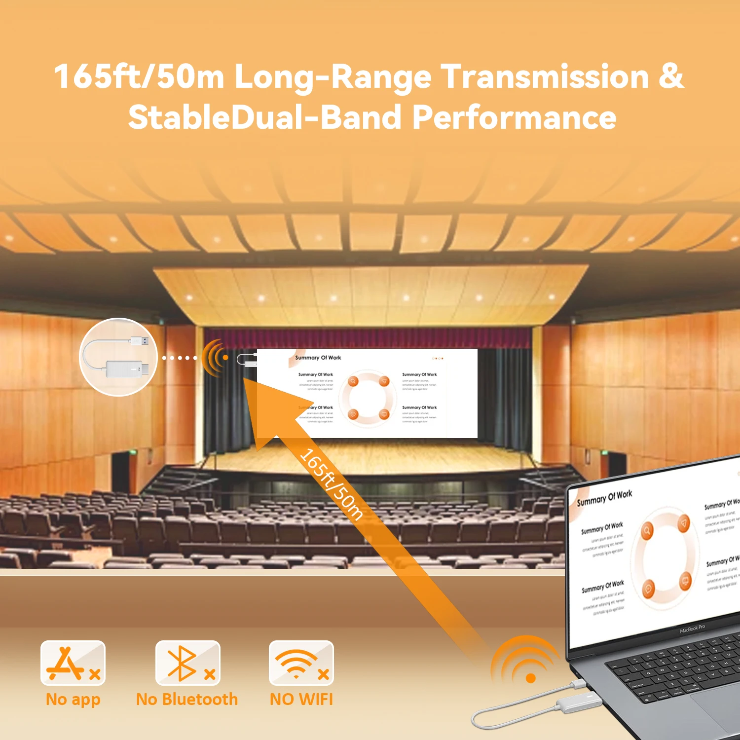 1080P 50M transmisor de Audio y vídeo inalámbrico extensor receptor adaptador de pantalla Dongle para TV Box Monitor proyector PC