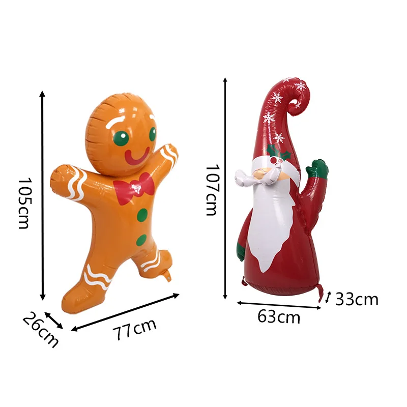 Kerst Opblaasbaar Cartoon Speelgoed PVC Opblaasbare Kerstman Decoraties Gingerbread Man Kerstavond Decoraties