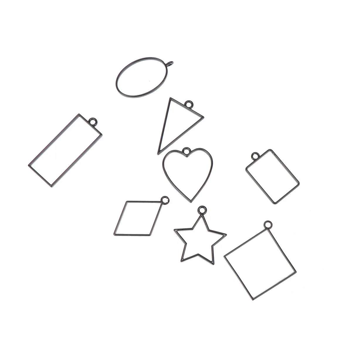 32Pcs Geometric Alloy Pendant Frames DIY Jewelry Making Charms for Necklaces Bracelets Earrings Scrapbook Key Chain Craft