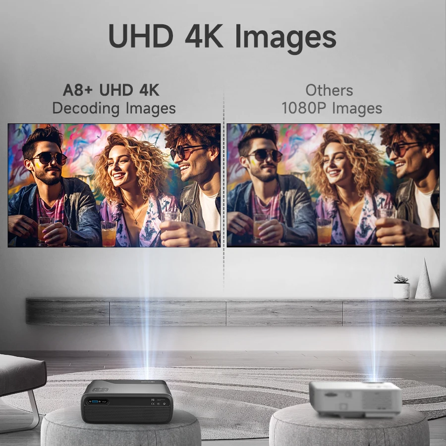 Портативный проектор 4K UHD Netflix, официальная лицензия Android 11, умный 5G, Wi-Fi, Google Play TV, мини-проекторы для домашнего кинотеатра Dolby