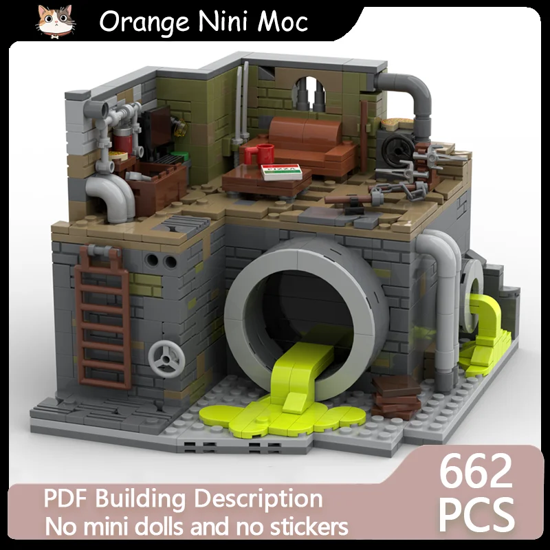 

Tortoise Anime Street View Model MOC Building Bricks Sewer Nest Modular Technology Gifts Holiday Assemble Children Toys Suit