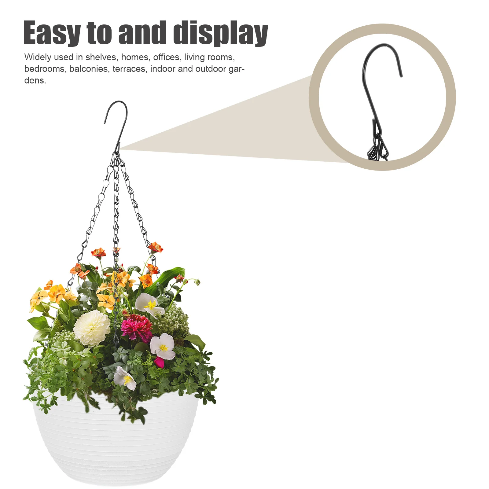 

Flower Basket Durable Plastic Planter For Outdoor Indoor Plants Wall Mount Garden Decor Balcony Hanging Basket Storage