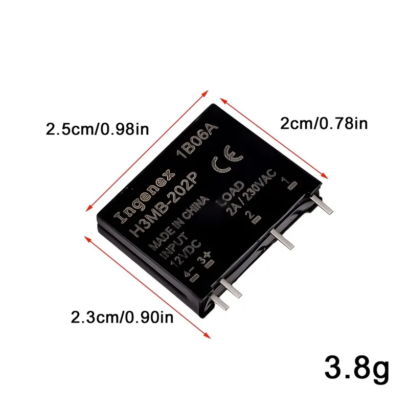 1Pcs 5V 12V 24V DC-AC Solid State Relay Module G3MB-202P G3MB 202P PCB SIP SSR AC 240V 2A Snubber Circuit Resistor Relay Switch