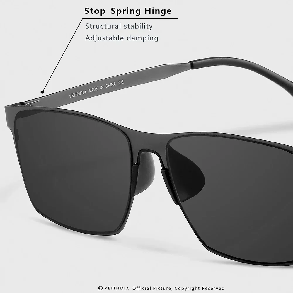 VEITHDIA Nuovo Arrivo Moda Occhiali Da Sole Polarizzati UV400 Nylon Sport All'aria Aperta Occhiali In Acciaio Inox Occhiali Unisex FA08226