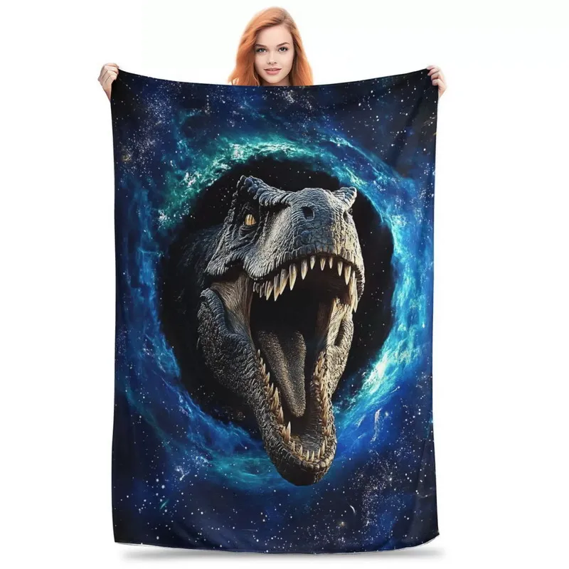 Roaring into Cozy! Dinosaur Plush Throw for Teenagers | Lightweight & Soft Blanket for Bedroom, Living Room & Play