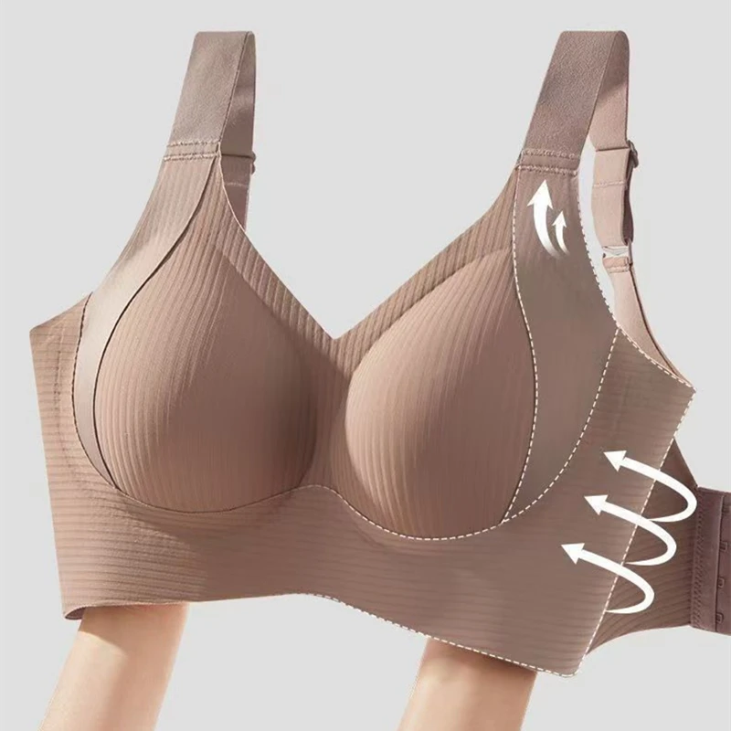 One-piece Markless Large Size Adjustment Women\'s Underwear Without Steel Rings And Side Breasts Anti-sagging Sports Bra