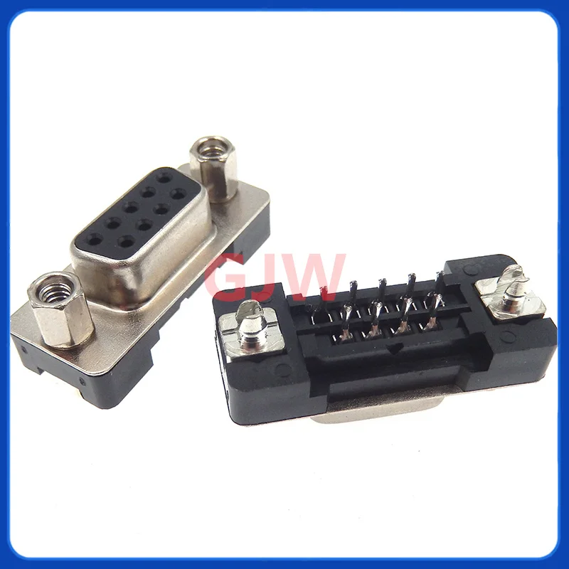 2Pcs DP9 Imported D-Sub Vertical Female Block DB9 Connector DR Head 2 Rows 9P Serial Port with Screw Post