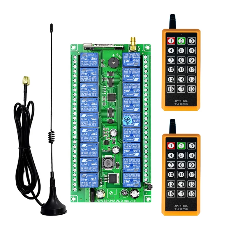 DC 12V  24V  10A 18CH RF Wireless Remote Control switch   1000 m  Agriculture security industry farm  control