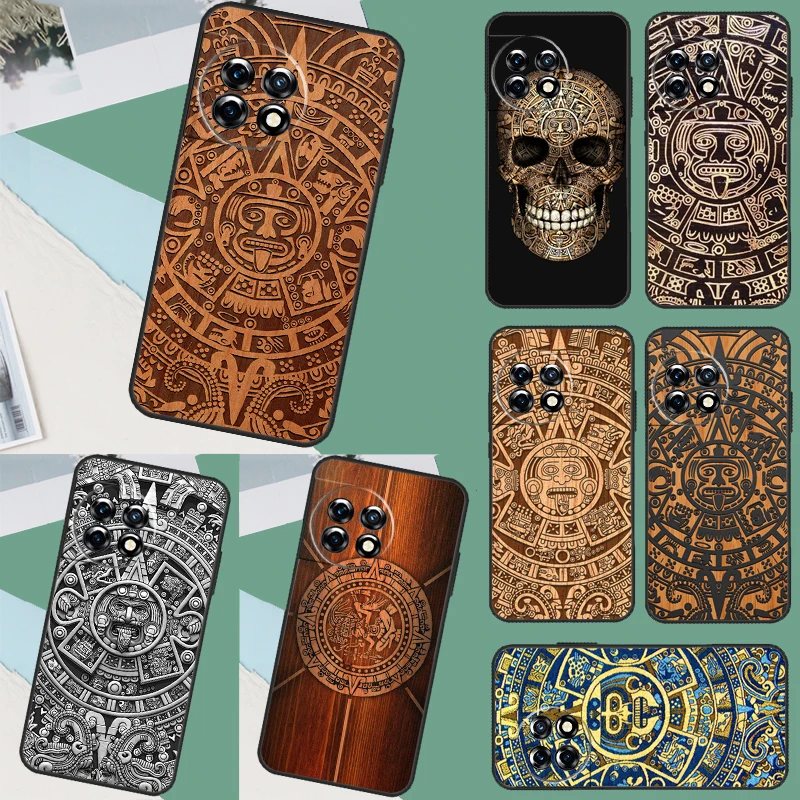 Mayan Calendar Wood Pattern Case For Oneplus Nord CE 3 Lite 2 2T N10 N20 N30 OnePlus 11 10 9 Pro 8T 9R 10R 10T Cover