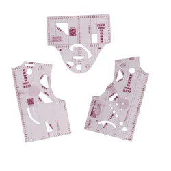 3Pcs Clothing Design Proofing Ruler Multifunctional Sewing Measuring Tool Tailor Pattern Design DIY Sewing Tools
