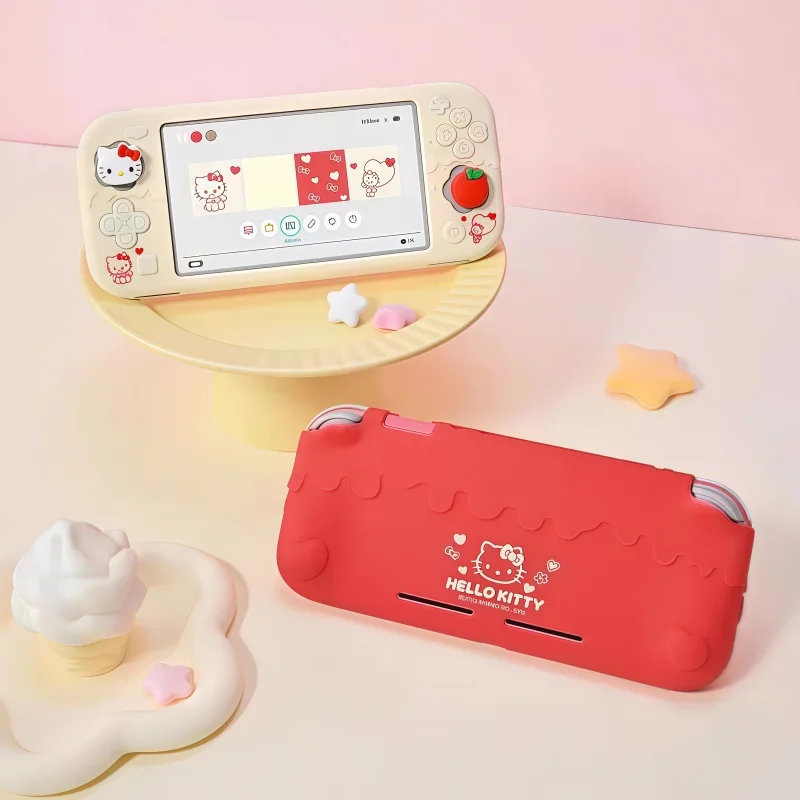 

Hot Genuine Co Branded New Switch Oled Protective Case Silicone Protective Set Integrated Soft Shell Hellokitty Family