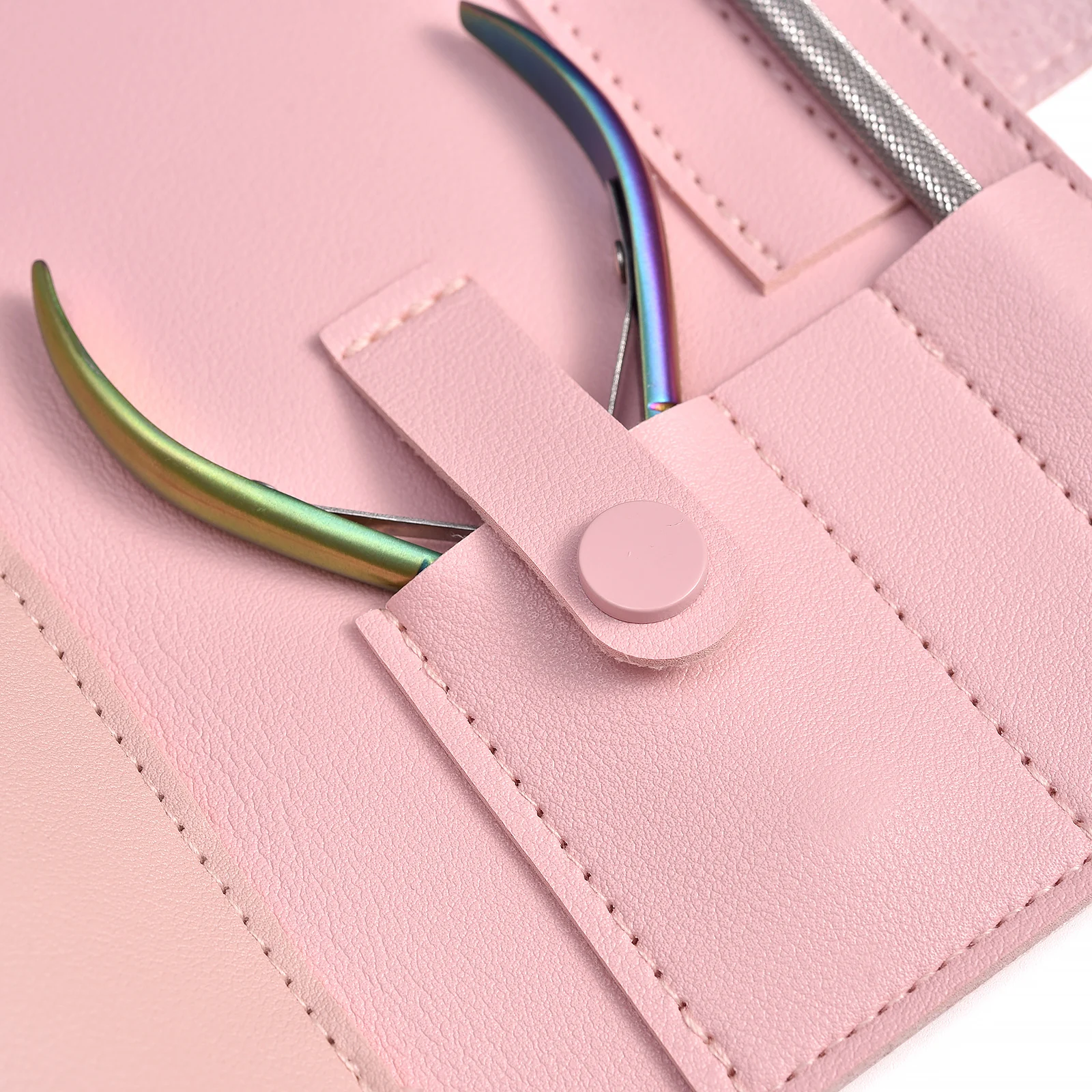 Bolsa organizadora plegable para brocas de uñas, bolsa de almacenamiento de herramientas de Arte de uñas en blanco y negro de cuero PU de 37 agujeros, accesorio de manicura multifunción