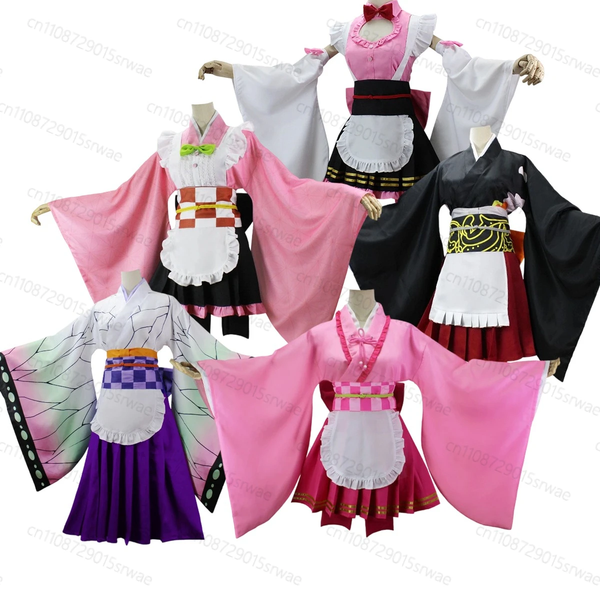 

2025 Anime Demon Killer Cosplay Costumes Ganlu Temple Honey Glass Butterfly Chestnut Flower Falling Fragrance Maid Kimono