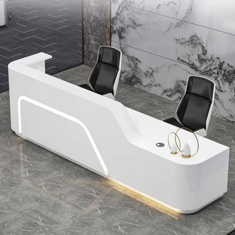 

Lobby Reception Desk Modern Office Luxury Hotel Front Counter Furniture Beauty Salon Clinic Corporate Recepcja Business Bank