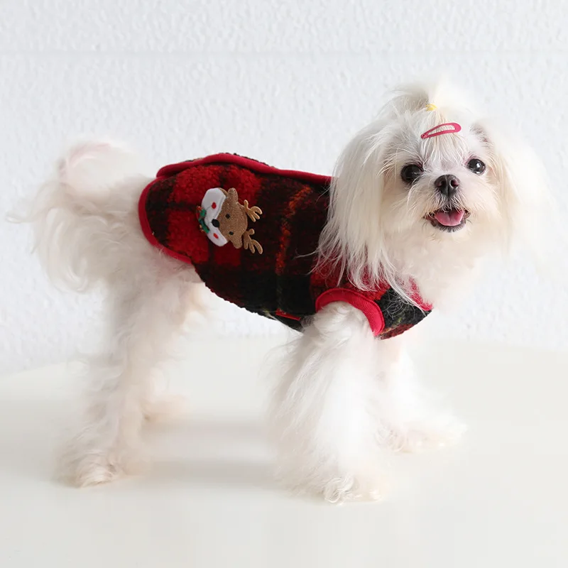 

Christmas Element Vest 2022 Autumn And Winter Cat Clothing Pet Clothing Dog Clothing Puppy Clothes Customizable