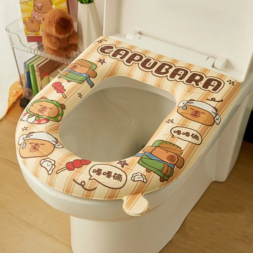 

Мягкий чехол на сиденье унитаза из ЭВА с ручкой, универсальная водонепроницаемая подушка на сиденье унитаза, клейкий многоразовый коврик для туалета, ванная комната