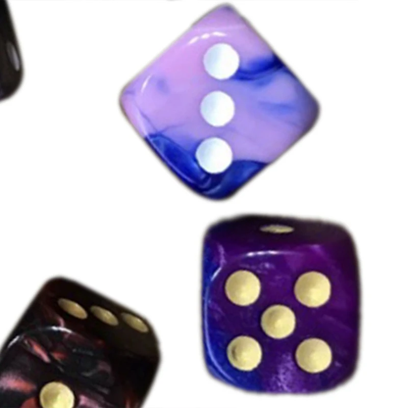 10Pcs Random Color 16MM D6 Dice Set Standard Acrylic Dice For Role Playing Games Easy To Use High Guality