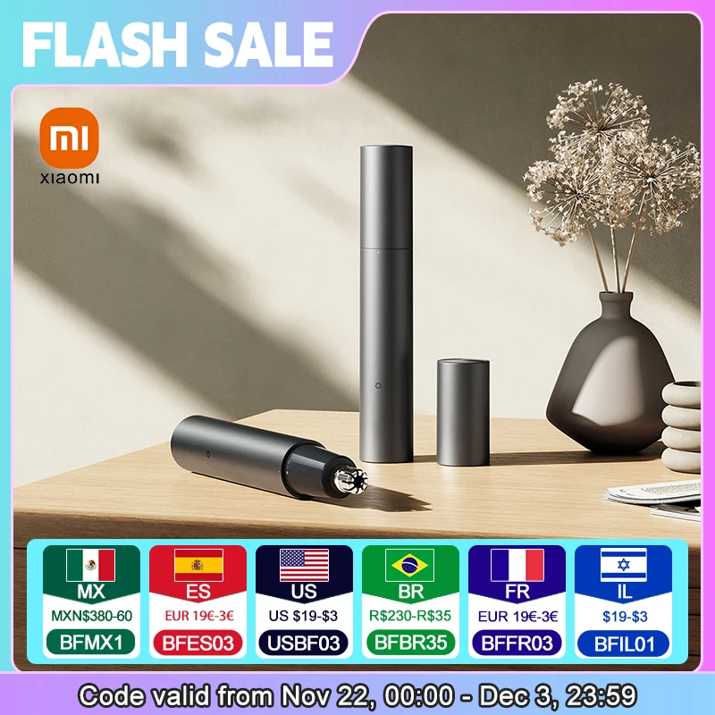 XIAOMI Mijia Electric Nose Hair Trimmer Portable Nose Ears Hair Eyebrow Trimmer  for Men Rechargeable Painless Clipper