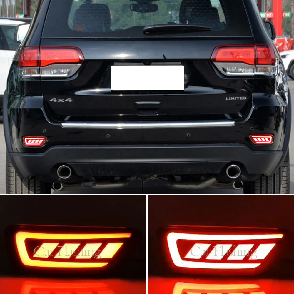 LED Rear Bumper Reflectors light For Jeep Grand Cherokee 11-22 Compass 11-17 For Dodge Journey 11-17 Stop Brake Turn Signal lamp