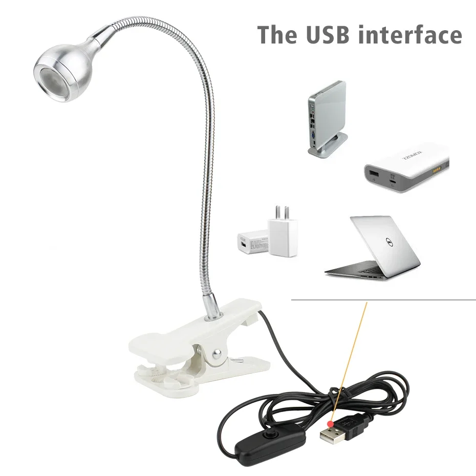 DC5V USB LED Desk Lamp With Clip Flexible Table Lamp For Book Reading Study Office Bedside Work Children Night Light For Home