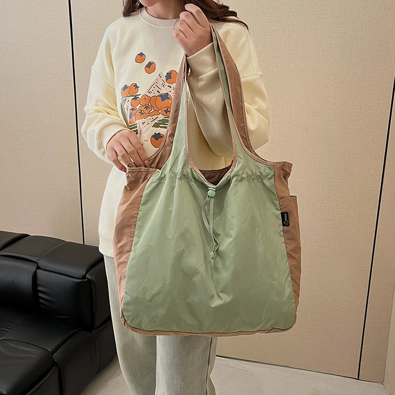 

Eco Friendly Foldable Shopping Bag Portable Reusable Supermarket Grocery Storage Tote Bag Shoulder Carrying Bag Home Organizer