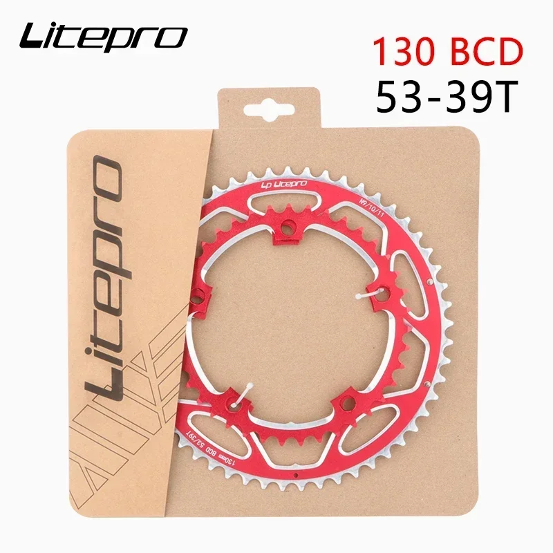 

Звездочка для шоссе велосипеда Litepro 130BCD 53-39T, Ultra светильник KET, подходит для 9/10/11 высокоскоростных складных велосипедов