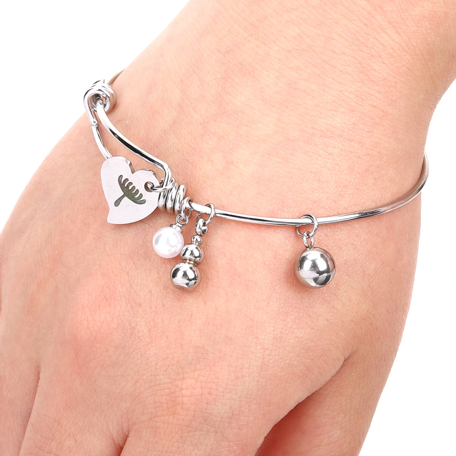 

Heart-shaped Bracelet Bangle Bracelets Back to School Season Mom and Daughter Matching